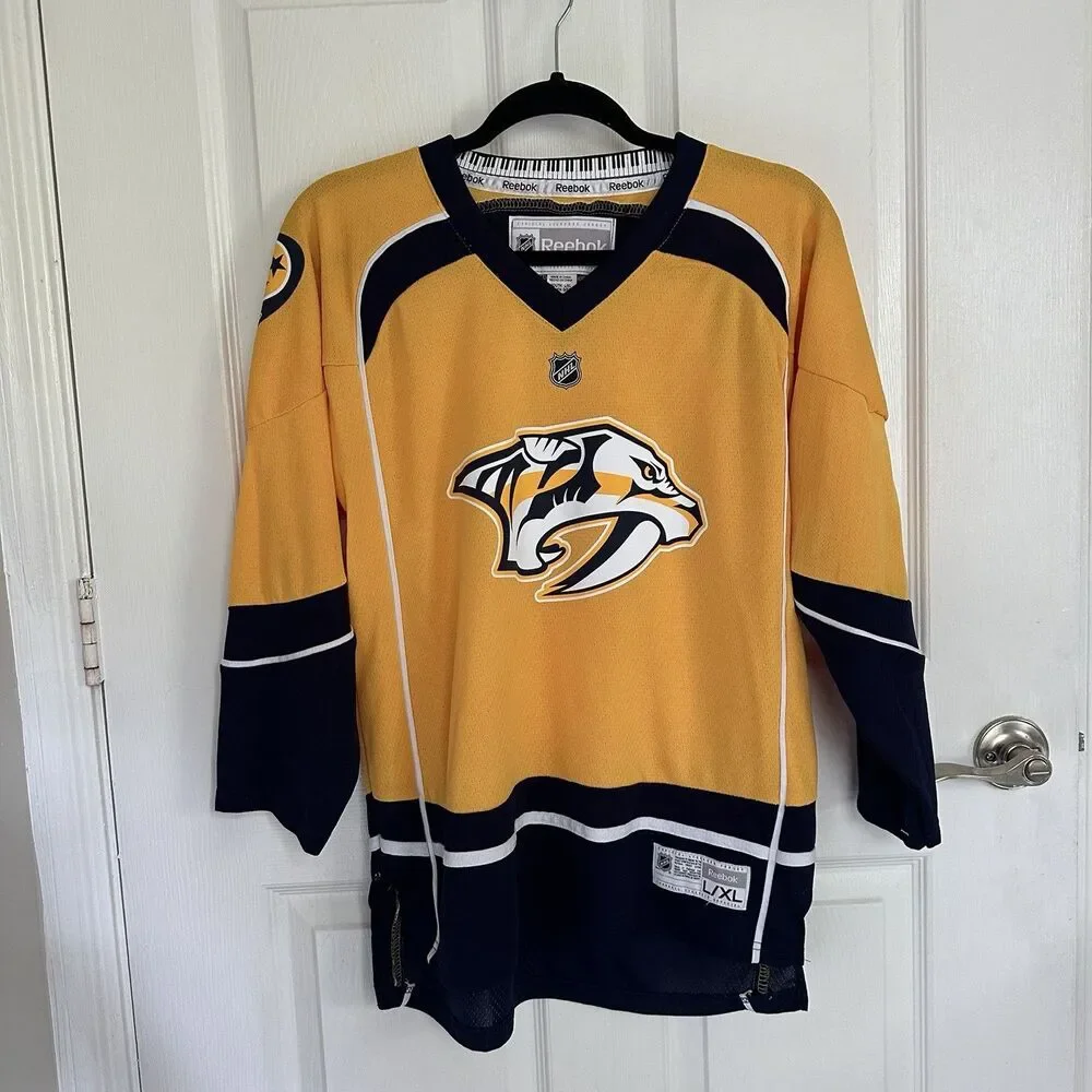 Reebok Nashville Predators Yellow Hockey Jersey  Youth Large / X Large